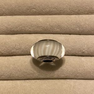 Grey Candy Stripe Pandora Murano